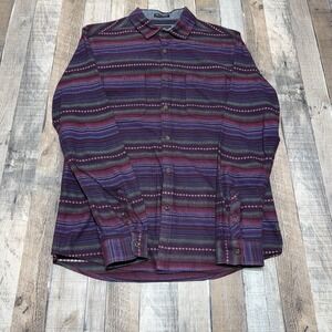 Billabong Western Aztec Shirt Men's Medium Striped Tribal Button Up Long Sleeve